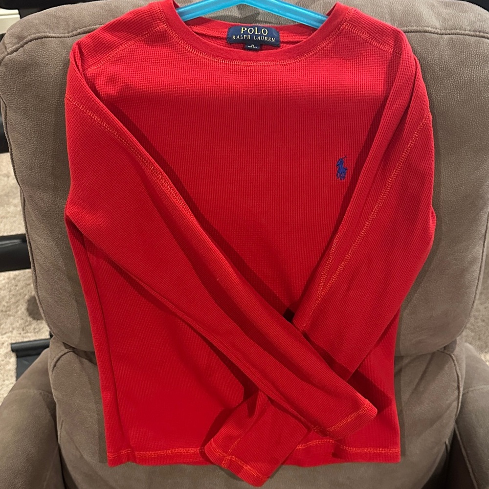 Boys Polo Ralph Lauren Red Long Sleeve Thermal  Shirt